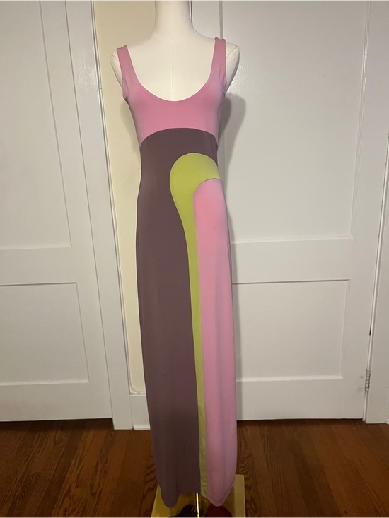 Plein Sud Dresses & Skirts - Plein Sud Pink Mod Colorblock Maxi Dress – Sculptural 90s Graphic